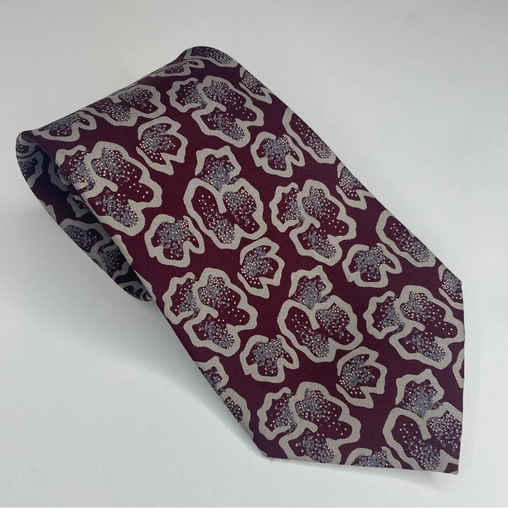 Giorgio Armani Silk Vintage Geometric Shape Neck Tie